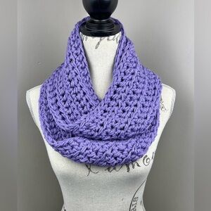 New Crochet Infinity Purple Handmade Scarf